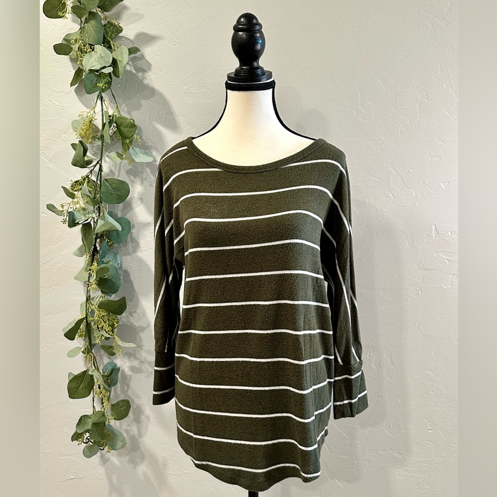 Market & Spruce Corinna Brushed Dolman Knit Top in Olive Size Small
